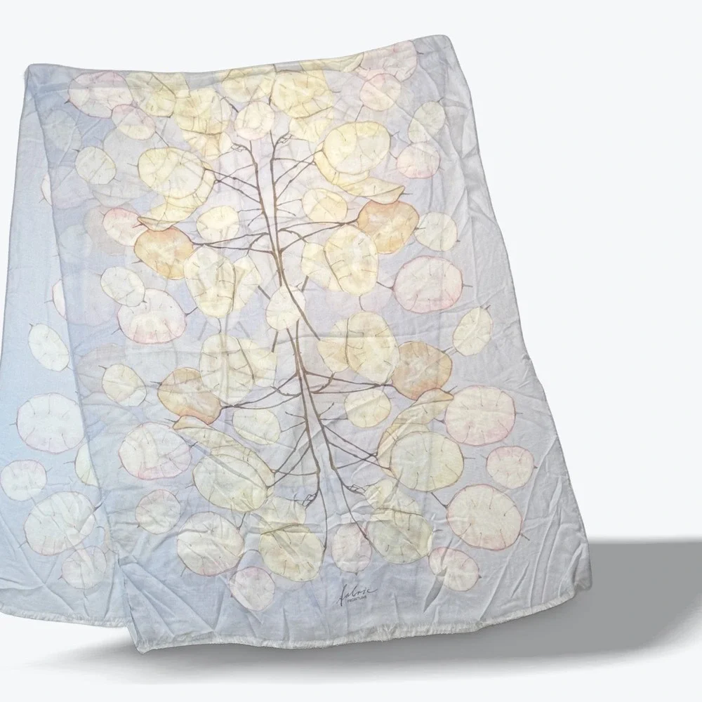 Fabric Frontline Zurich Scarf Modal Silk Handmade Switzerland Botanical Print